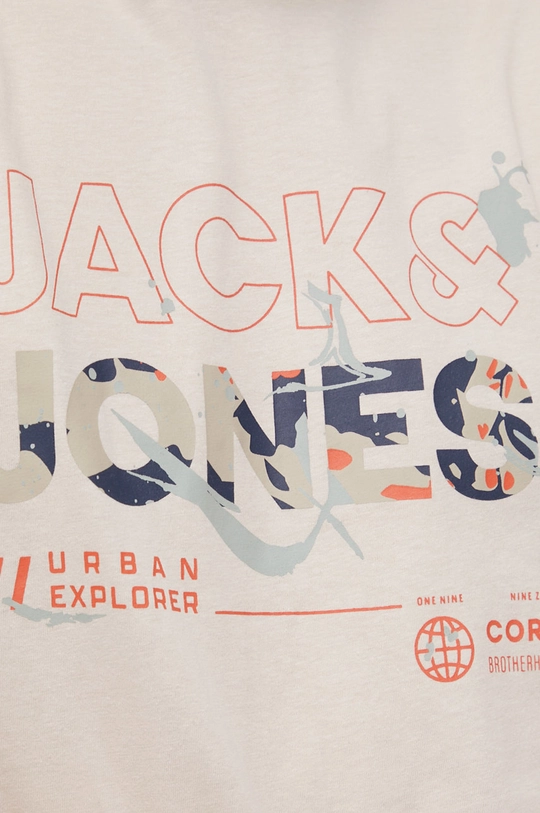 beżowy Jack & Jones t-shirt bawełniany