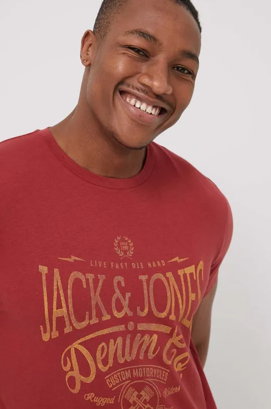 μπορντό Βαμβακερό μπλουζάκι Premium by Jack&Jones