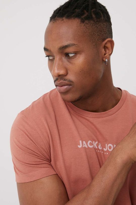 koralová Bavlnené tričko Premium by Jack&Jones