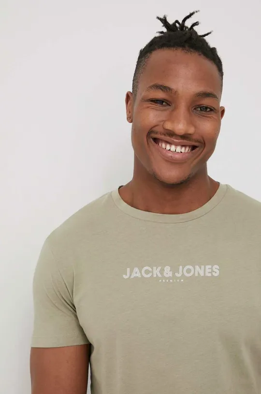 πράσινο Βαμβακερό μπλουζάκι Premium by Jack&Jones Ανδρικά