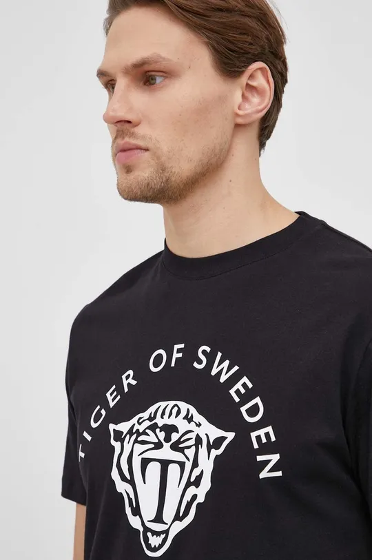 μαύρο Βαμβακερό μπλουζάκι Tiger Of Sweden