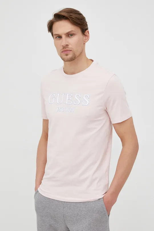 ružová Tričko Guess Pánsky