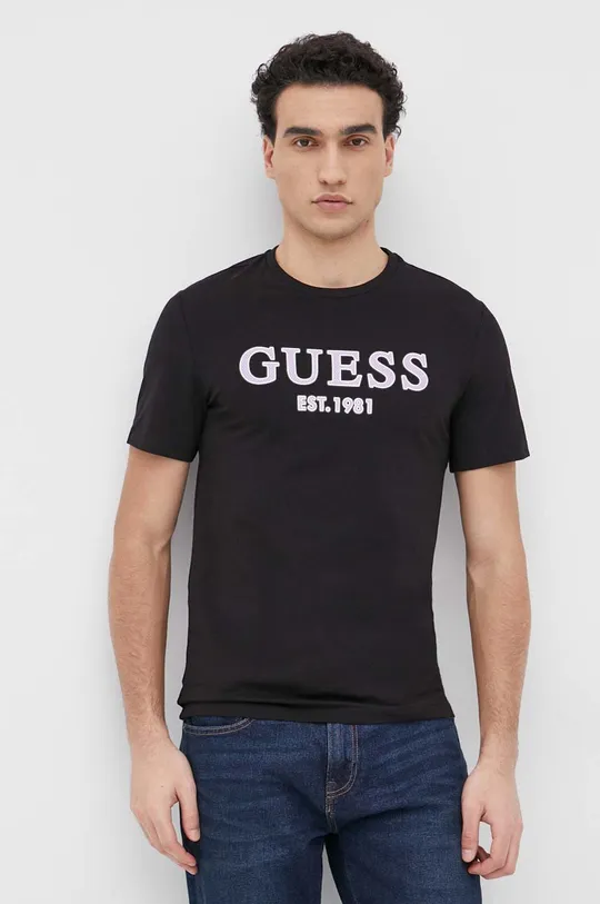 Μπλουζάκι Guess μαύρο