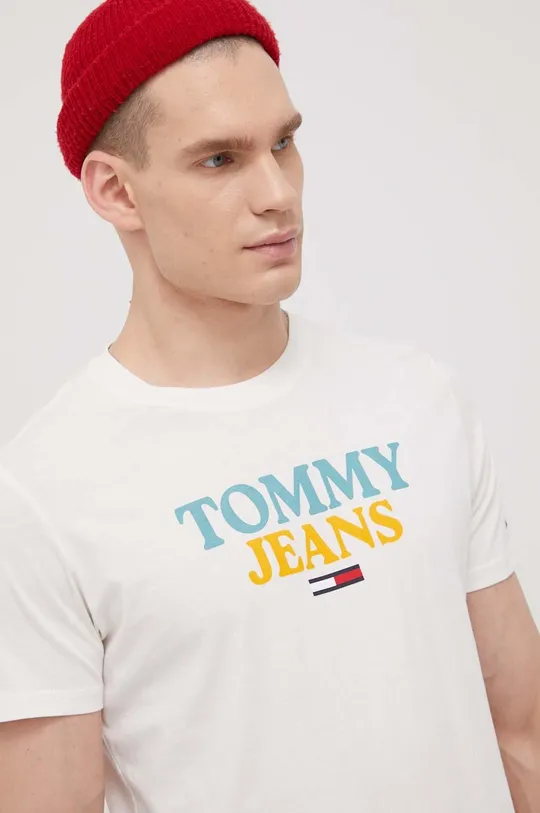 béžová Bavlnené tričko Tommy Jeans Pánsky