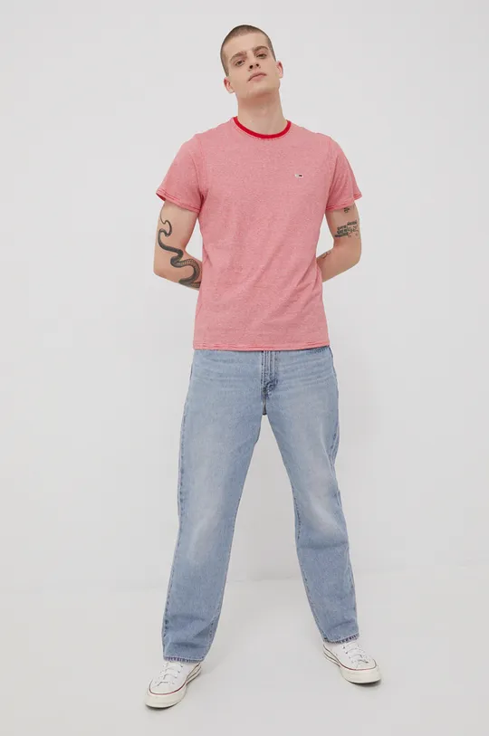Βαμβακερό μπλουζάκι Tommy Jeans  100% Βαμβάκι