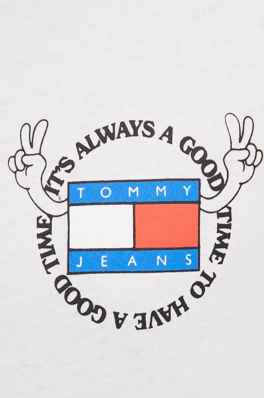 λευκό Βαμβακερό μπλουζάκι Tommy Jeans