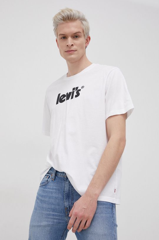 Bavlnené tričko Levi's biela