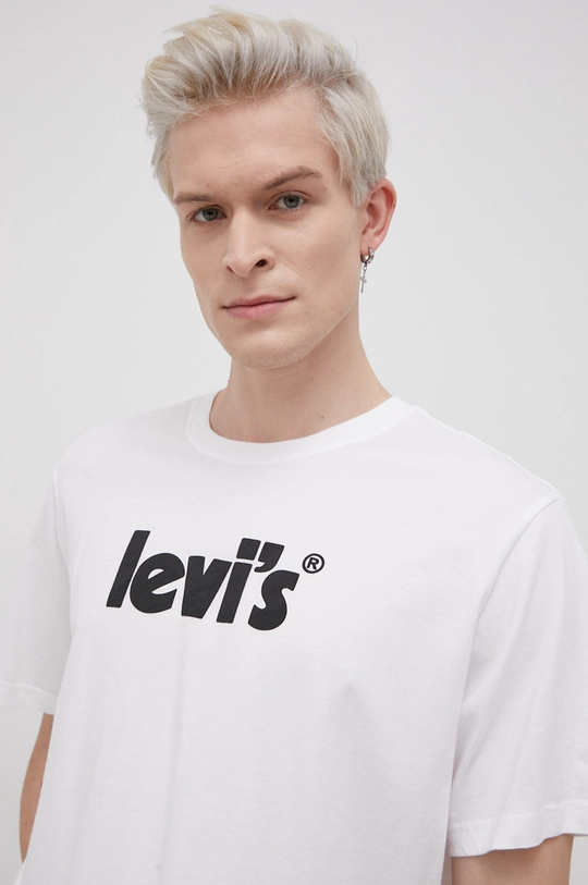 бял Памучна тениска Levi's