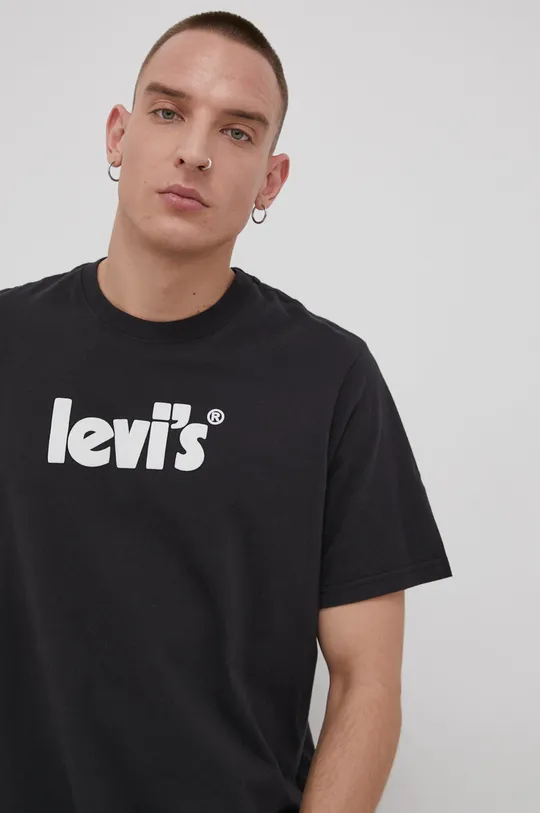 μαύρο Levi's βαμβακερό μπλουζάκι