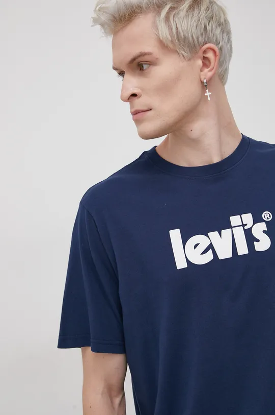 σκούρο μπλε Βαμβακερό μπλουζάκι Levi's