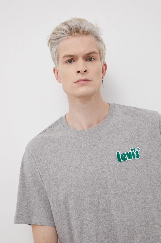 szary Levi's T-shirt bawełniany