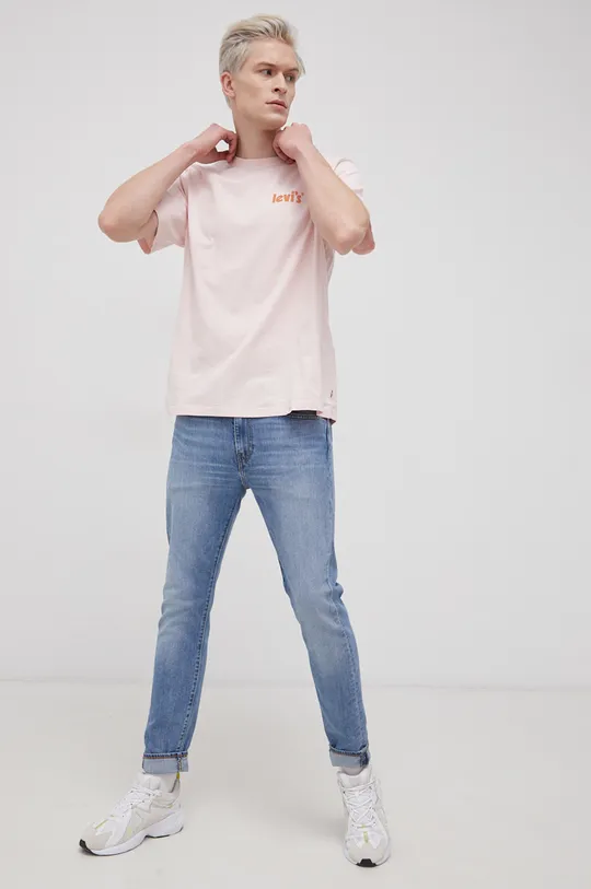 Levi's T-shirt bawełniany różowy