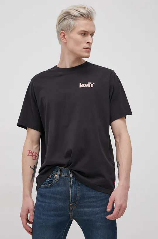 čierna Bavlnené tričko Levi's Pánsky