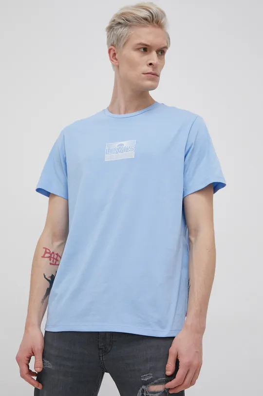 niebieski Levi's T-shirt bawełniany Męski