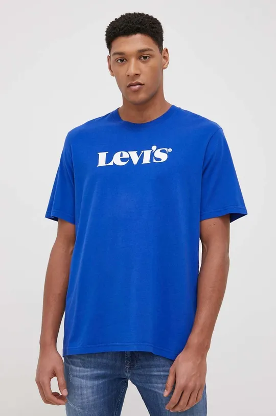 modra Levi's bombažna majica Moški
