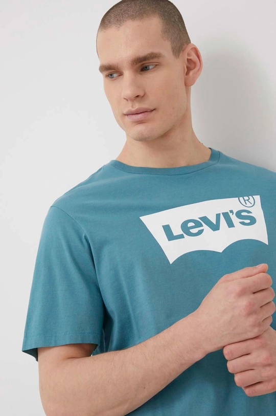 τιρκουάζ Βαμβακερό μπλουζάκι Levi's