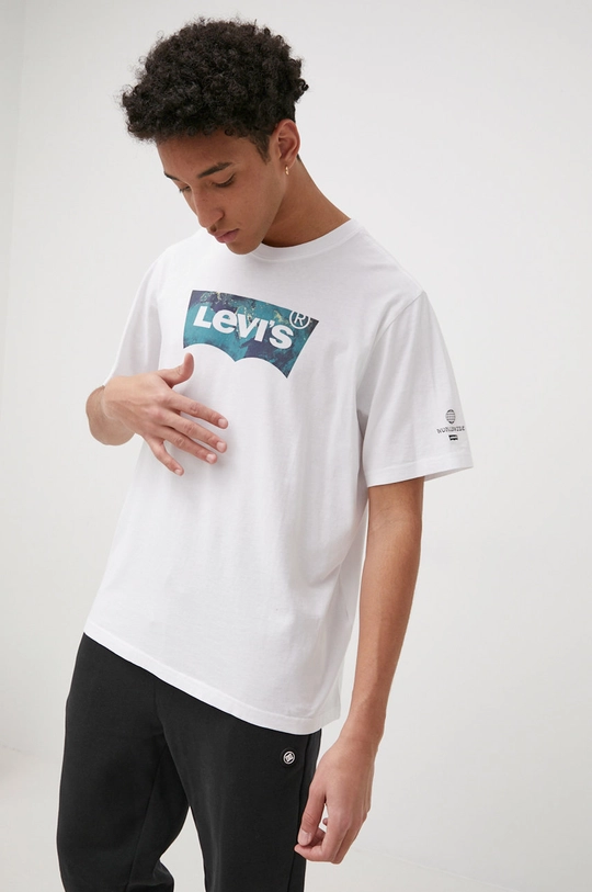 biały Levi's t-shirt bawełniany Męski