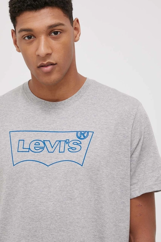 szary Levi's T-shirt bawełniany