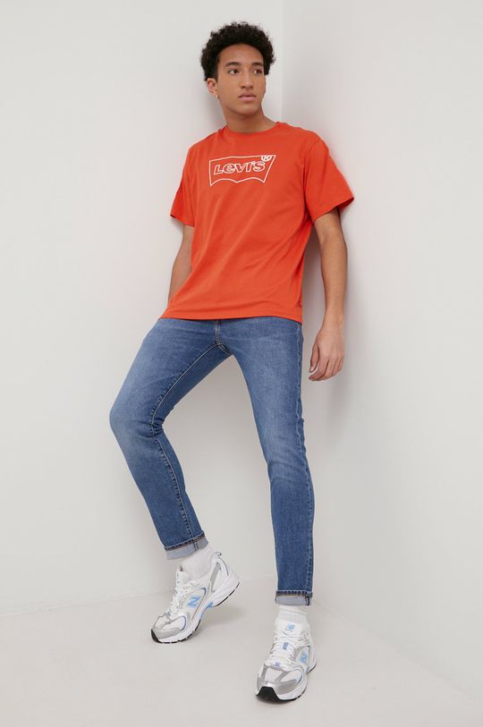 Bavlněné tričko Levi's oranžová