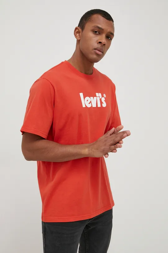 Levi's t-shirt bawełniany pomarańczowy