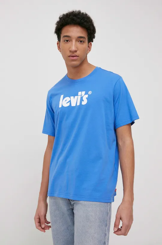 modrá Bavlněné tričko Levi's