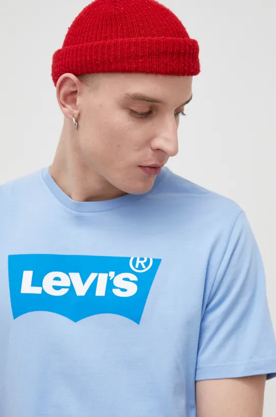 niebieski Levi's t-shirt bawełniany