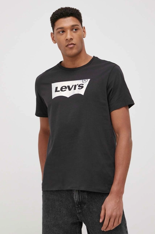 μαύρο Levi's - Βαμβακερό μπλουζάκι