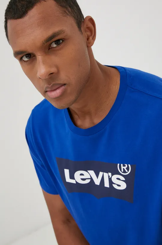 μπλε Levi's - Βαμβακερό μπλουζάκι Ανδρικά