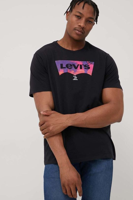 Bavlnené tričko Levi's čierna