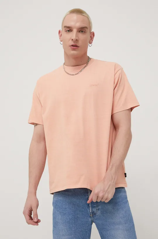 Bavlnené tričko Levi's oranžová