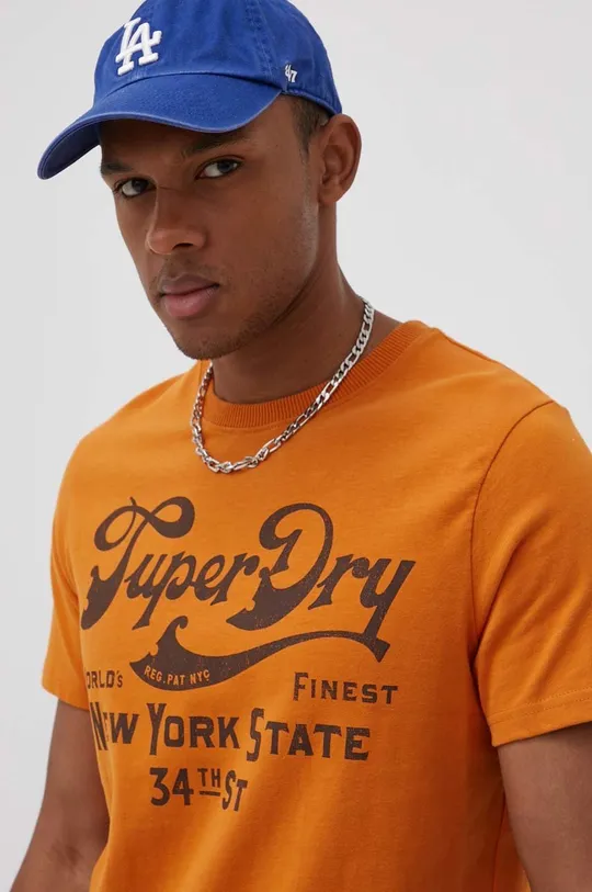 pomarańczowy Superdry T-shirt bawełniany Męski