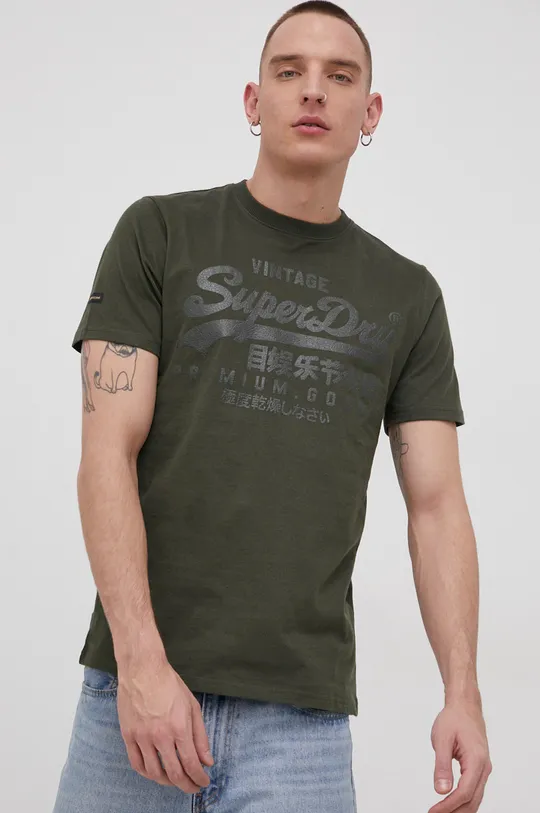 zielony Superdry T-shirt bawełniany