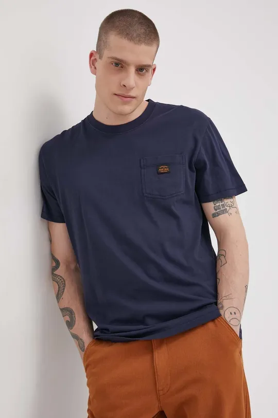 granatowy Superdry T-shirt bawełniany