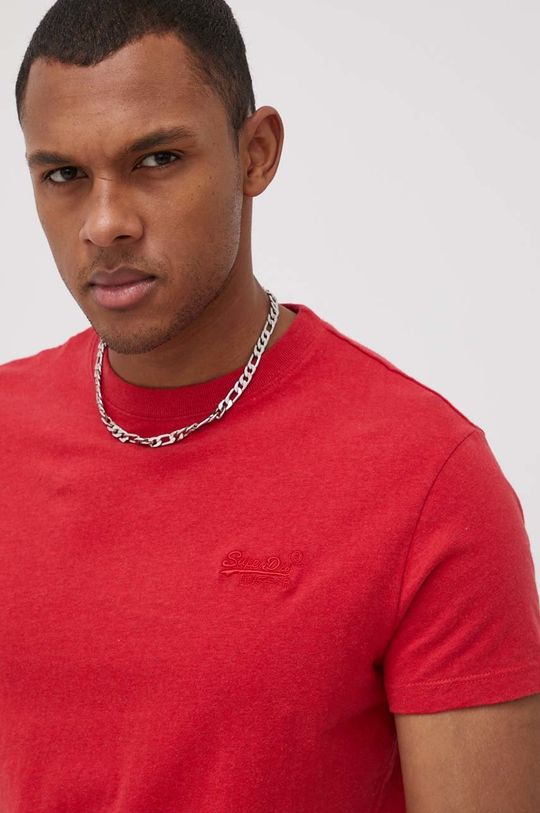 czerwony Superdry T-shirt bawełniany