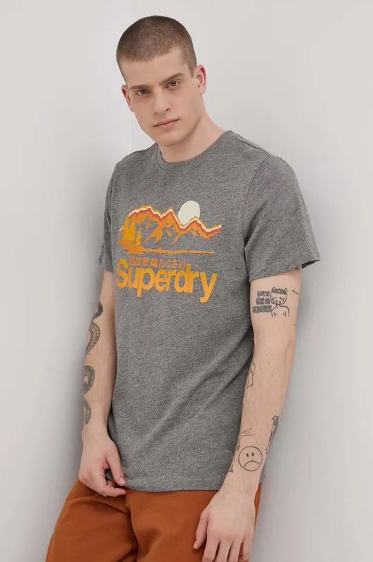 szary Superdry T-shirt Męski