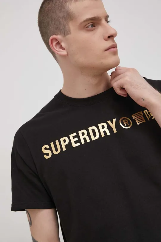 czarny Superdry T-shirt bawełniany