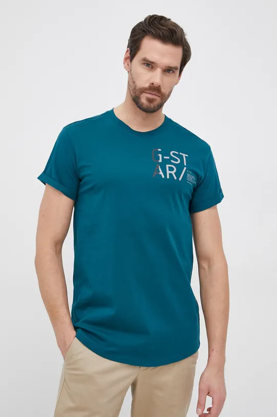 zielony G-Star Raw T-shirt bawełniany D20724.336 Męski