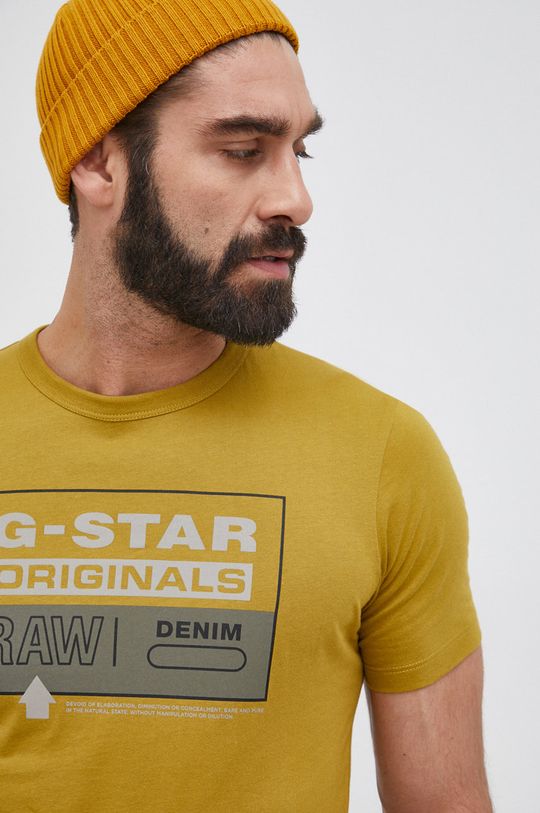 jasny oliwkowy G-Star Raw T-shirt bawełniany