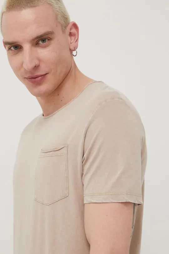 Bavlnené tričko Produkt by Jack & Jones béžová