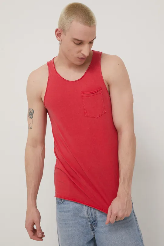 červená Bavlnené tričko Produkt by Jack & Jones Pánsky