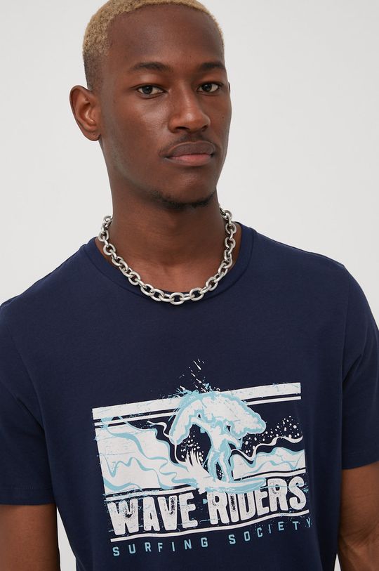 námořnická modř Bavlněné tričko Produkt by Jack & Jones