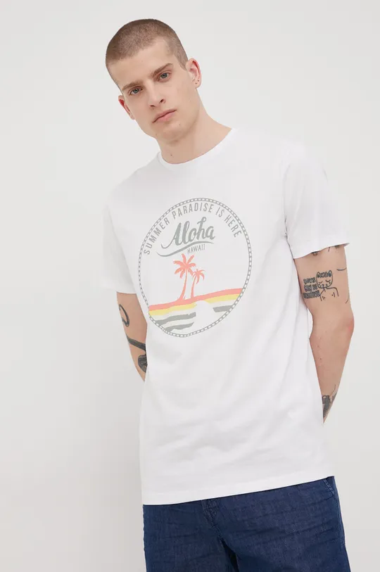 Produkt by Jack & Jones t-shirt bawełniany biały