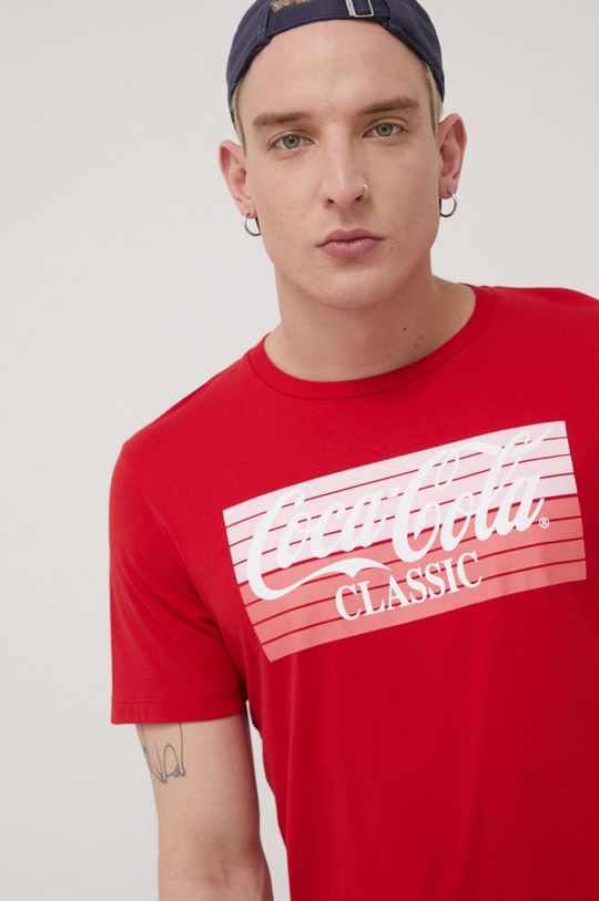 czerwony Produkt by Jack & Jones t-shirt bawełniany