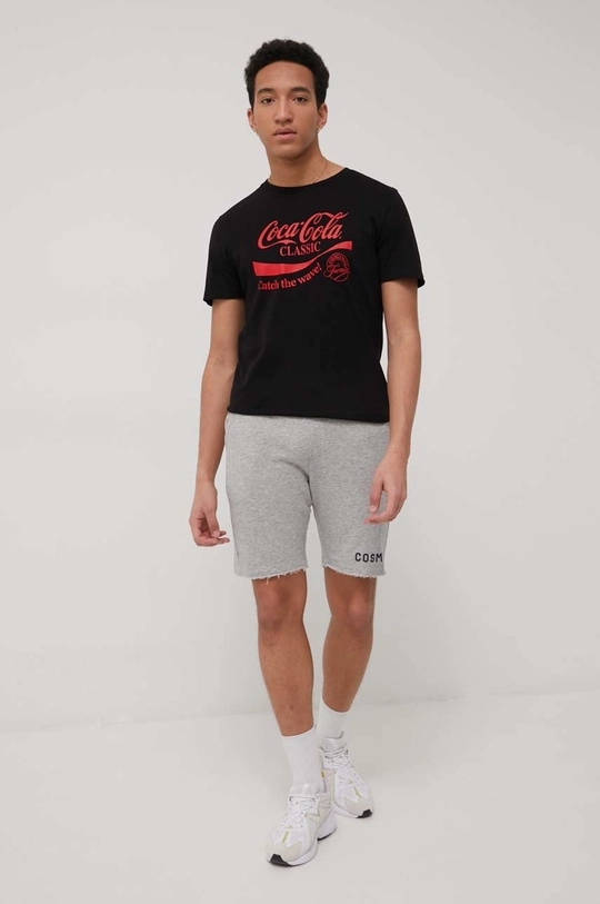 čierna Bavlnené tričko Produkt by Jack & Jones Pánsky