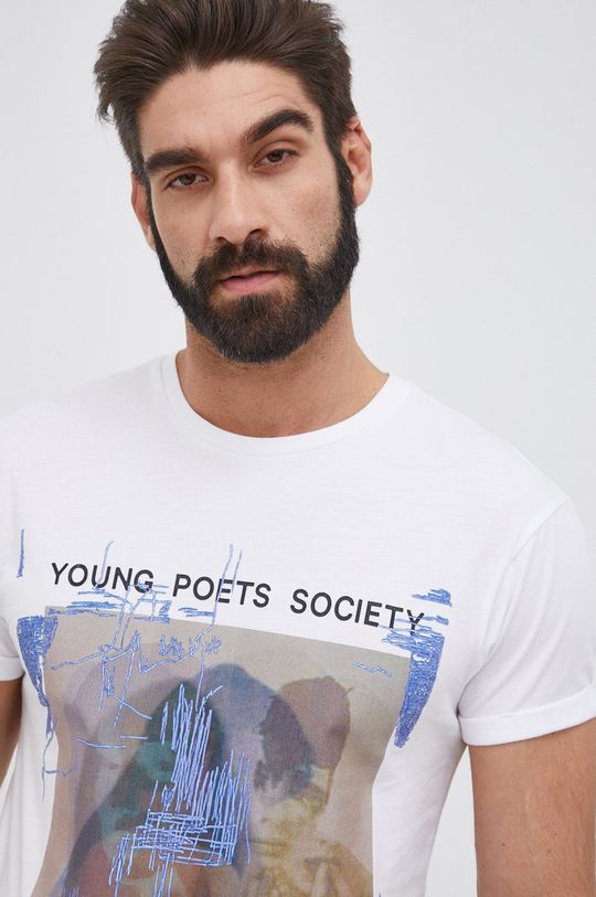 bílá Bavlněné tričko Young Poets Society Blurry Vision Zander Pánský