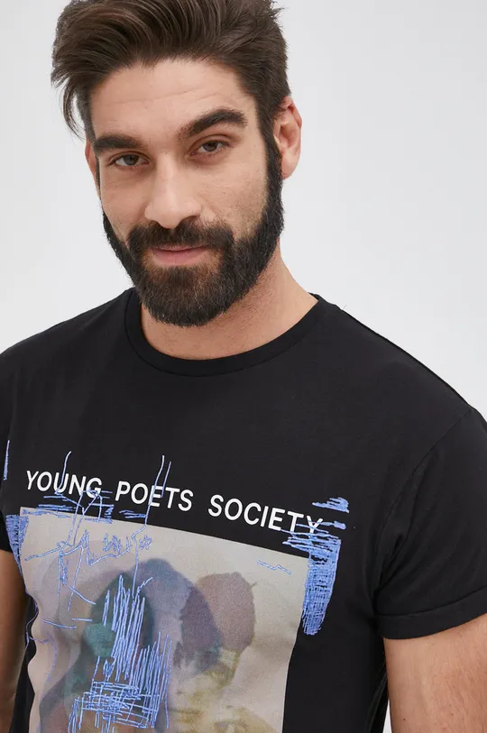 čierna Bavlnené tričko Young Poets Society Blurry Vision Zander