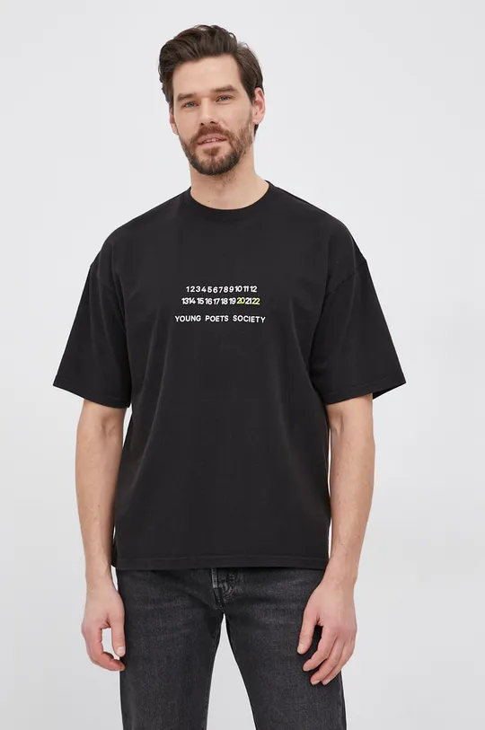 czarny Young Poets Society T-shirt bawełniany 106819 Męski