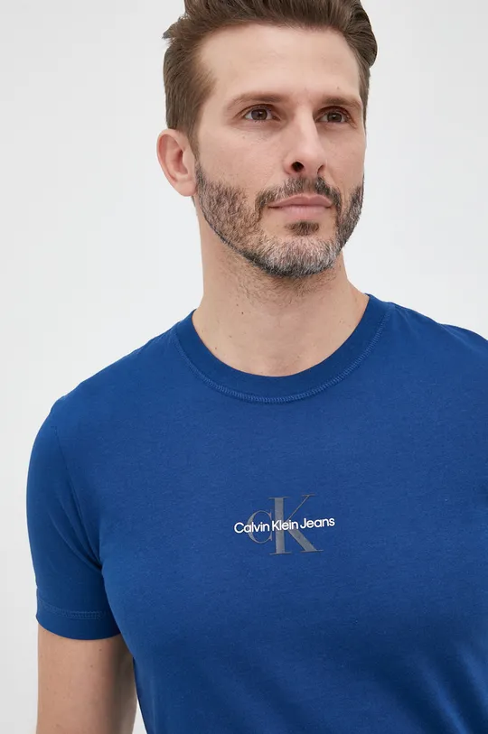 granatowy Calvin Klein Jeans t-shirt bawełniany J30J319877.PPYY