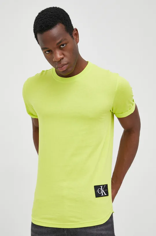 πράσινο Calvin Klein Jeans - Βαμβακερό μπλουζάκι Ανδρικά
