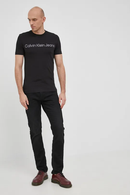 Calvin Klein Jeans T-shirt bawełniany J30J319714.PPYY czarny